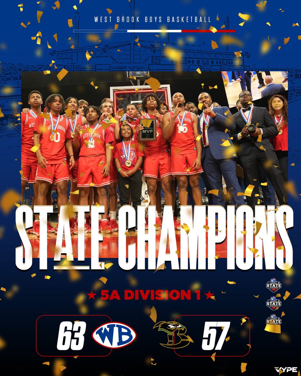 VYPE Houston (@vypehouston) on Twitter photo GOLDEN TRIANGLE 🏀 
The Beaumont West Brook Bruins have won their first-ever UIL State Title knocking off Birdville 
#txhshoops #uilstate GOLDEN TRIANGLE 🏀 
The Beaumont West Brook Bruins have won their first-ever UIL State Title knocking off Birdville 
#txhshoops #uilstate