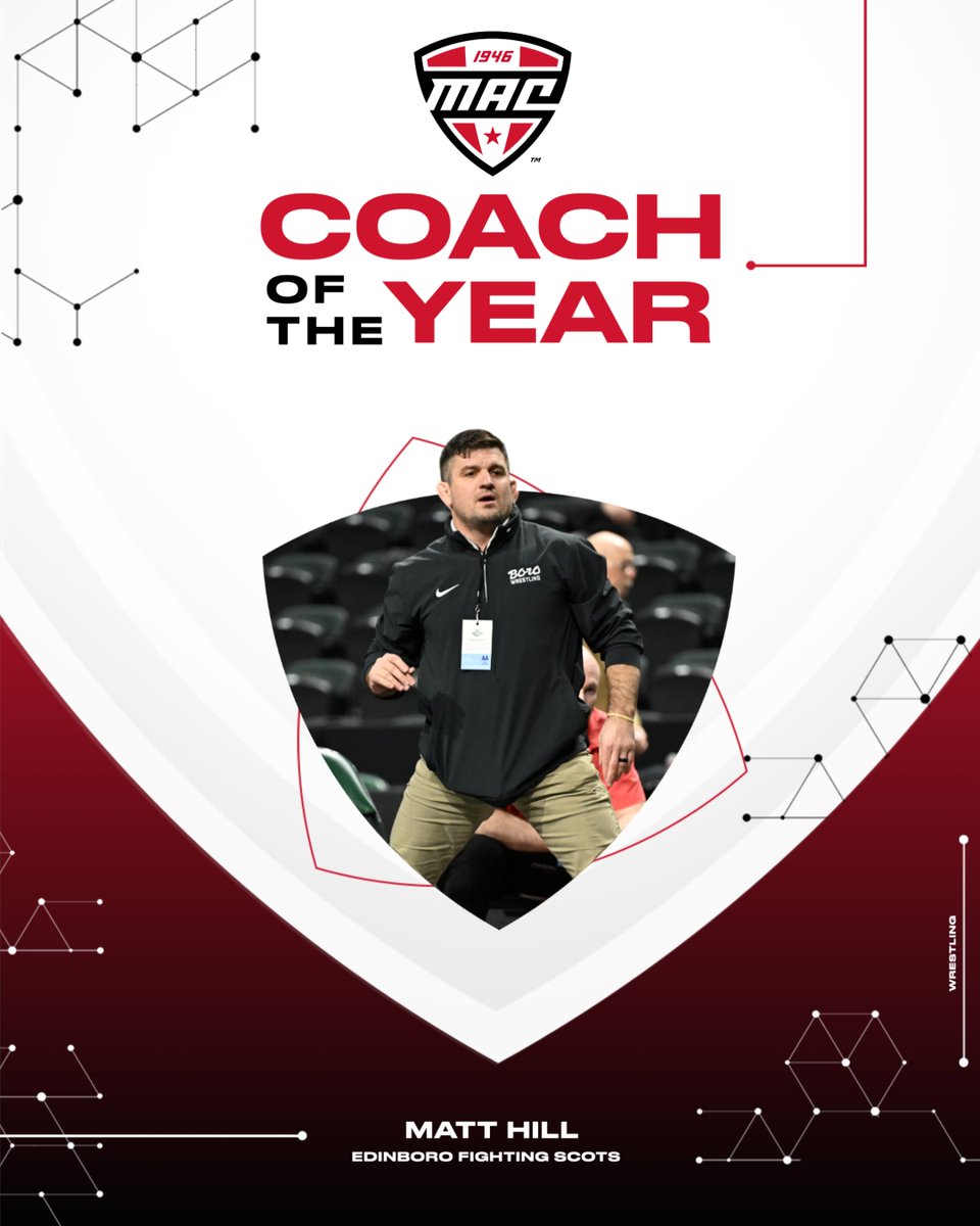 MACtion (@macsports) on Twitter photo Congratulations to MAC Wrestling Coach of the Year, Matt Hill ⚔️
<a href="/BoroWrestling1/">Edinboro Wrestling</a> | #MACtion Congratulations to MAC Wrestling Coach of the Year, Matt Hill ⚔️
<a href="/BoroWrestling1/">Edinboro Wrestling</a> | #MACtion