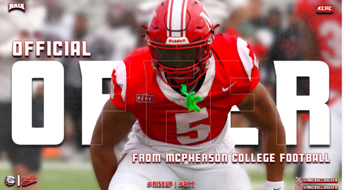 Jimmy Alarcon (@7jimmyalarcon) on Twitter photo Thankful and blessed for this opportunity! I am beyond excited to receive my first official offer from <a href="/MACBulldogsFB/">McPherson Football</a> ! Thank you <a href="/CoachJFisc/">Coach Fiscus</a> for trusting my talents ! <a href="/CoachLeppke/">Mitch Leppke</a> <a href="/JoshPisik/">Coach Pisik</a>
<a href="/CyLakes_FB/">Cypress Lakes FB</a> <a href="/CoachCarter_19/">Tyrone Carter M.Ed</a> <a href="/CoachTryon/">Michael Tryon Jr.</a> <a href="/Godsgift_Nate/">Nate Paxton</a> <a href="/ScoutNickP/">Coach Nick Pennisi</a> <a href="/TRecruits/">top recruits</a> Thankful and blessed for this opportunity! I am beyond excited to receive my first official offer from <a href="/MACBulldogsFB/">McPherson Football</a> ! Thank you <a href="/CoachJFisc/">Coach Fiscus</a> for trusting my talents ! <a href="/CoachLeppke/">Mitch Leppke</a> <a href="/JoshPisik/">Coach Pisik</a>
<a href="/CyLakes_FB/">Cypress Lakes FB</a> <a href="/CoachCarter_19/">Tyrone Carter M.Ed</a> <a href="/CoachTryon/">Michael Tryon Jr.</a> <a href="/Godsgift_Nate/">Nate Paxton</a> <a href="/ScoutNickP/">Coach Nick Pennisi</a> <a href="/TRecruits/">top recruits</a>