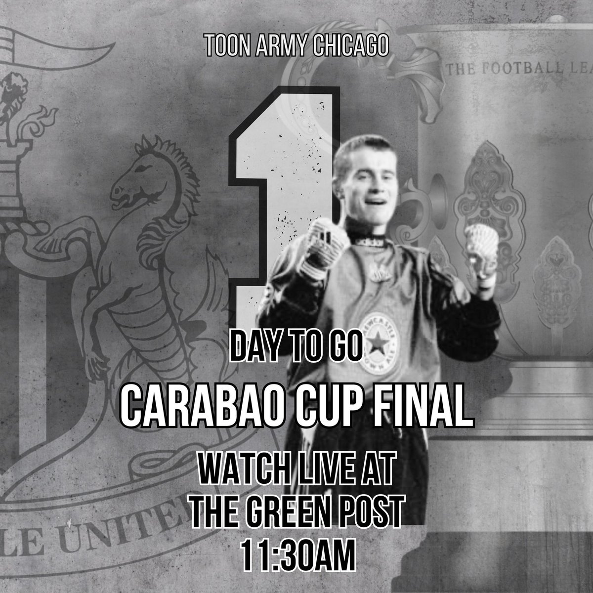 Toon Army Chicago (@toonarmychicago) on Twitter photo 🚨 TOMORROW 🚨
The final is here. The Green Post will be bouncing! Don’t miss it! 🏆
📍 4749 N. Rockwell Ave.
⏰8 AM doors | 11:30 AM kickoff
Reserve here: shorturl.at/zsUoxadd “NUFC” in notes
#NUFC #HowayTheLads
<a href="/No1shaygiven/">Shay Given</a> 🚨 TOMORROW 🚨
The final is here. The Green Post will be bouncing! Don’t miss it! 🏆
📍 4749 N. Rockwell Ave.
⏰8 AM doors | 11:30 AM kickoff
Reserve here: shorturl.at/zsUoxadd “NUFC” in notes
#NUFC #HowayTheLads
<a href="/No1shaygiven/">Shay Given</a>