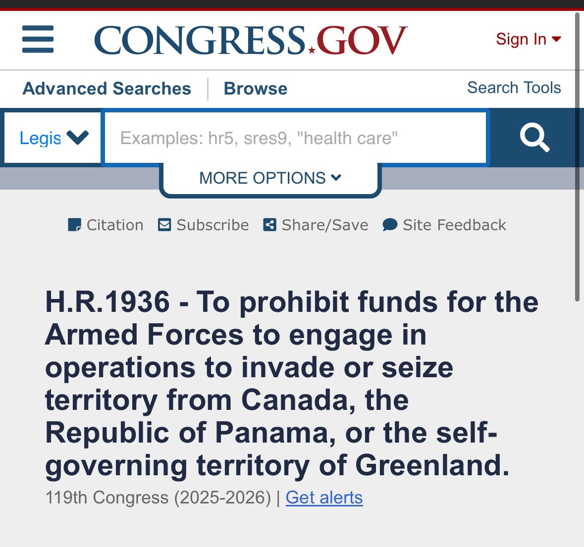 BREAKING: Democrats introduce H.R.1936 To prohibit funds for the Armed Forces to engage in operations to invade or seize territory from Canada, Panama or Greenland.

Can I at least get everybody to agree that this should be signed into law? 

Source <a href="/DoubleUpDB/">DB</a>