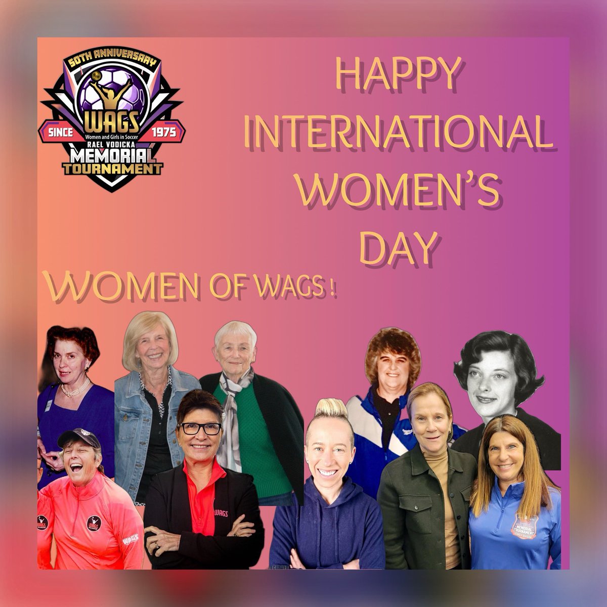 ✨Happy International
Women's Day! ✨
Today, we celebrate the incredible achievements of women who have made a lasting impact on the world, and especially on women's sports! For over 50 years, WAGS has led by example, empowering women and girls through sports and community.