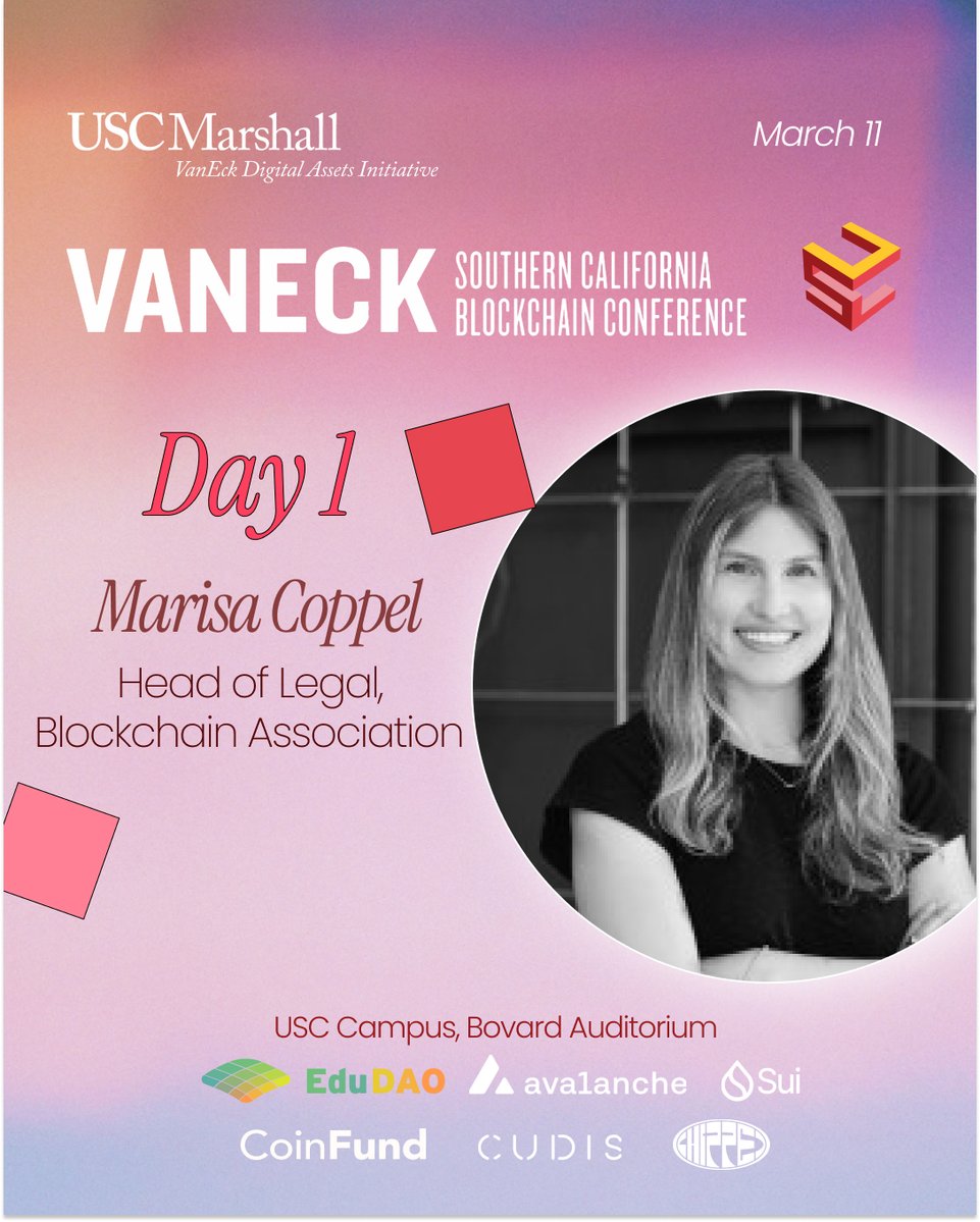 BlockchainSC (@0xblockchainsc) on Twitter photo Join <a href="/JanvanEck3/">Jan van Eck</a> (CEO VanEck) and USC Marshall Dean <a href="/garrett_geoff/">Geoffrey Garrett</a> on the future of digital assets. <a href="/paulbrigner/">Paul Brigner ๐ก๏ธ</a> (Founder PGP for Crypto) & <a href="/MTCoppel/">Marisa Tashman Coppel</a> (Head of Legal, BA) will speak on policy & what's shaping up for crypto. Register now: lu.ma/plrqp1ea Join <a href="/JanvanEck3/">Jan van Eck</a> (CEO VanEck) and USC Marshall Dean <a href="/garrett_geoff/">Geoffrey Garrett</a> on the future of digital assets. <a href="/paulbrigner/">Paul Brigner ๐ก๏ธ</a> (Founder PGP for Crypto) & <a href="/MTCoppel/">Marisa Tashman Coppel</a> (Head of Legal, BA) will speak on policy & what's shaping up for crypto. Register now: lu.ma/plrqp1ea