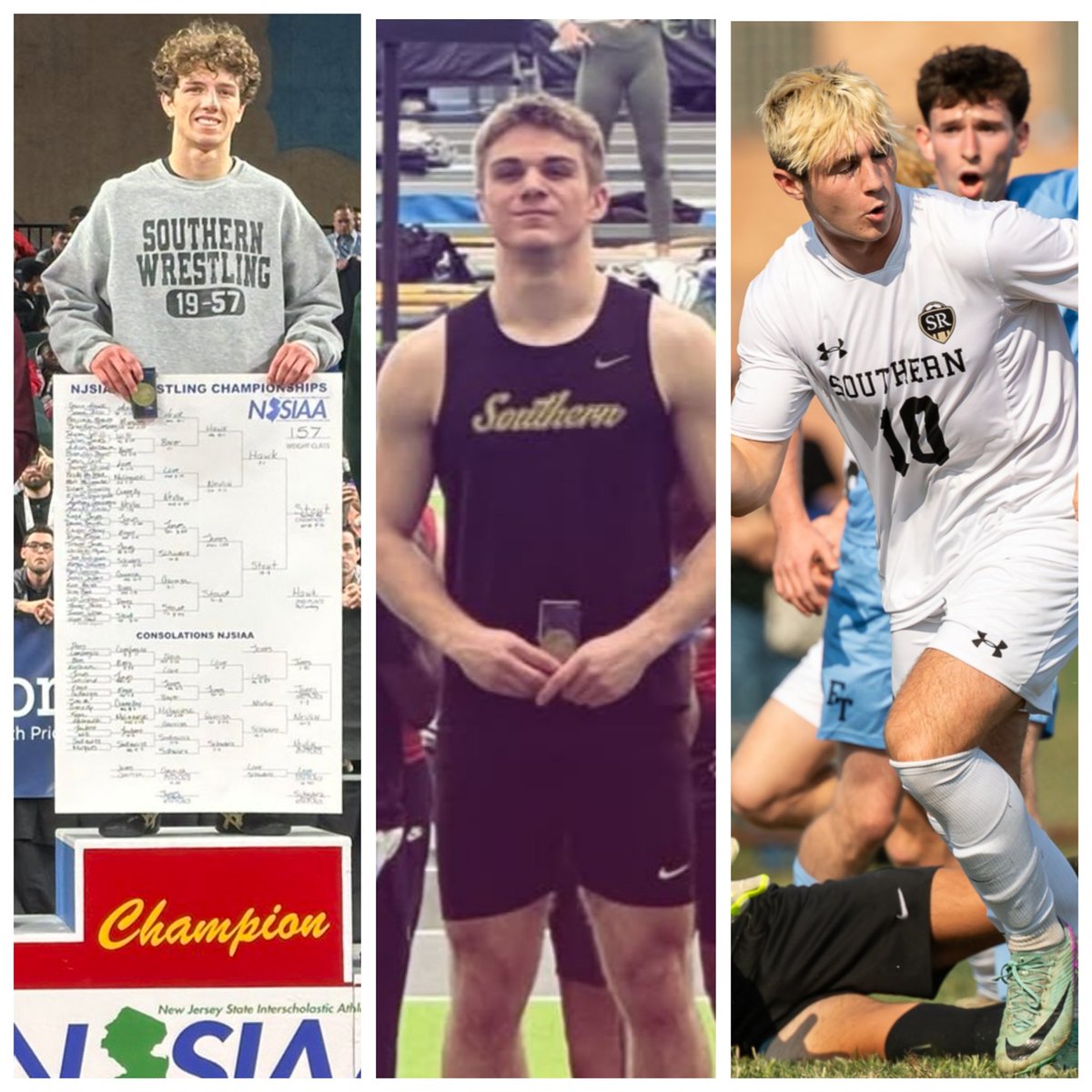 2 seasons down for the 2024-2025 school year in New Jersey HS Athletics: 
Congrats- 
NJ State Boys Soccer POTY
Aidan Donnelly 
NJ State 55m Indoor Traxk Champ
Cole Cramer 
NJ 157lbs Wrestling Champ
Wyatt Stout

All represent the #BlockS #609 
#RamPride🐏⚽️🏃🤼‍♂️🖤💛🇺🇲
#609