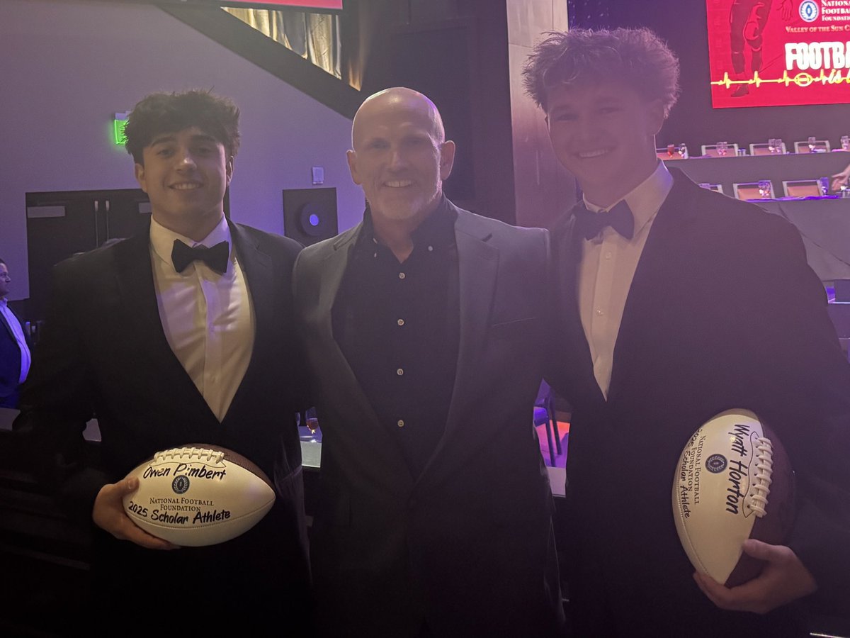 Congratulations to seniors Owen Pimbert (L) and Wyatt Horton (R) on being honored by the National Football Foundation as outstanding scholar athletes!