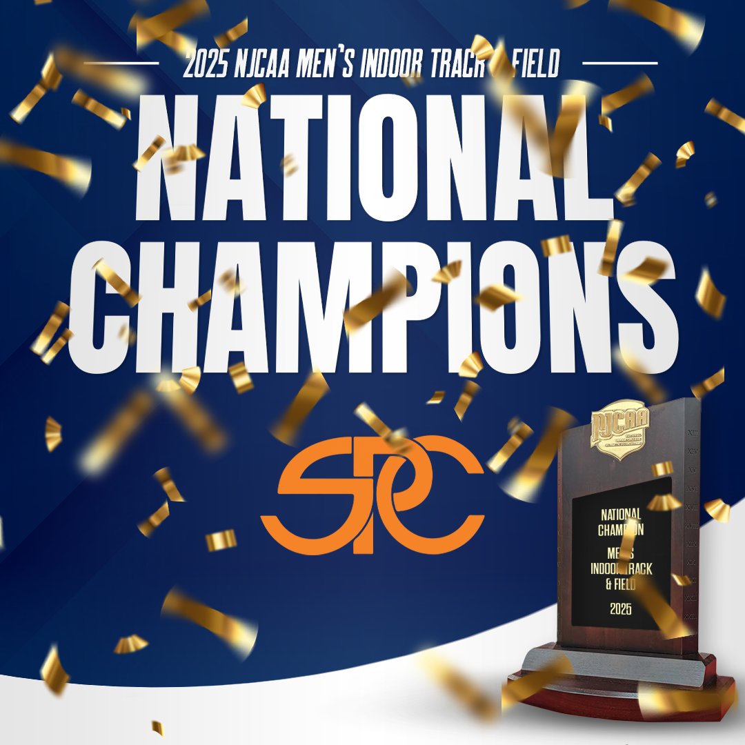 Congratulations to <a href="/spctexans/">SPC Athletics</a> for winning the men's team title at the 2025 <a href="/NJCAA/">NJCAA</a> Indoor Track &amp; Field Championships in Lubbock, Texas!