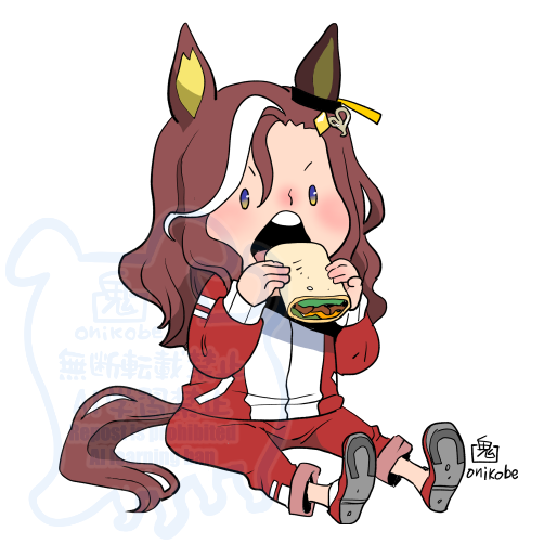 「ブリトーを食べるデアリングハート 」|鬼頭（おにこべ）りんのイラスト
