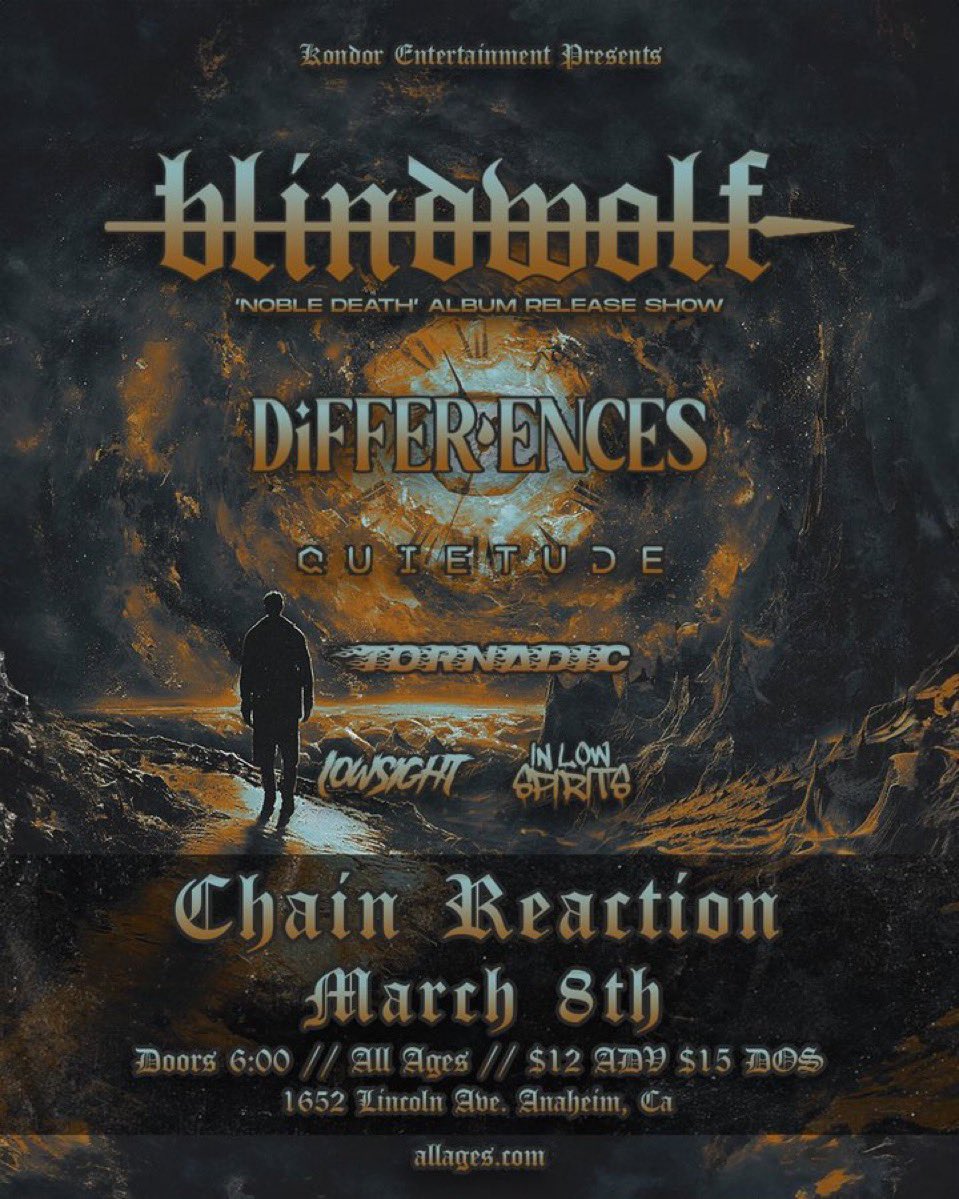 本日、私の1番好きなアメリカのライブハウスChain Reaction!で<a href="/blindwolfband/">blindwolf</a> のアルバムリリースショー💿🔥　
この日出演の<a href="/Differences_CA/">Differences💧</a> はMalonesでも取り扱いバンド🤘　
そして<a href="/quietudeband/">Quietude</a> もボーカルの<a href="/takrock113/">𝚃𝚊𝚔</a> とは個人的に仲の良いバンドです🤘全要チェックバンド👏　
🇺🇸行きたい、、、