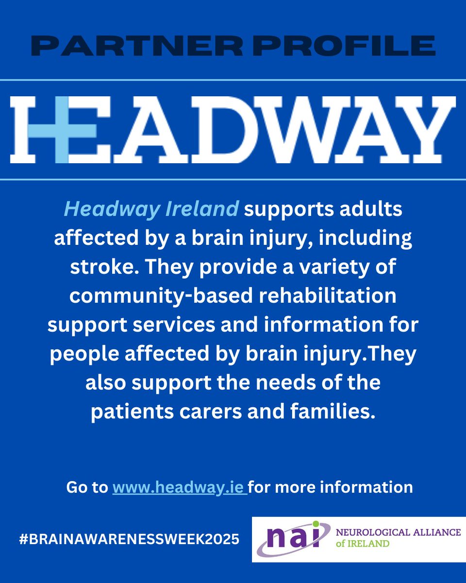 Neurological Alliance of Ireland (@naiireland) on Twitter photo Brain Awareness Week partner <a href="/HeadwayIreland/">Headway Ireland</a> supports adults affected by a brain injury as well as the needs of their carers and families. #BRAINAWARENESSWEEK2025🧠
Visit headway.ie for more information #LOVEYOURBRAIN Brain Awareness Week partner <a href="/HeadwayIreland/">Headway Ireland</a> supports adults affected by a brain injury as well as the needs of their carers and families. #BRAINAWARENESSWEEK2025🧠
Visit headway.ie for more information #LOVEYOURBRAIN