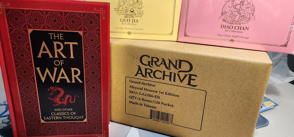 AinRefine's tweet photo. It has arrived. Its time. Booting up the stream and seeing what we get from @grandarchivetcg Abyssal Heaven set! (Can you guess what card I am trying to manifest?...) #grandarchivetcg #AinArchive https://t.co/Y6fcO8FJXH