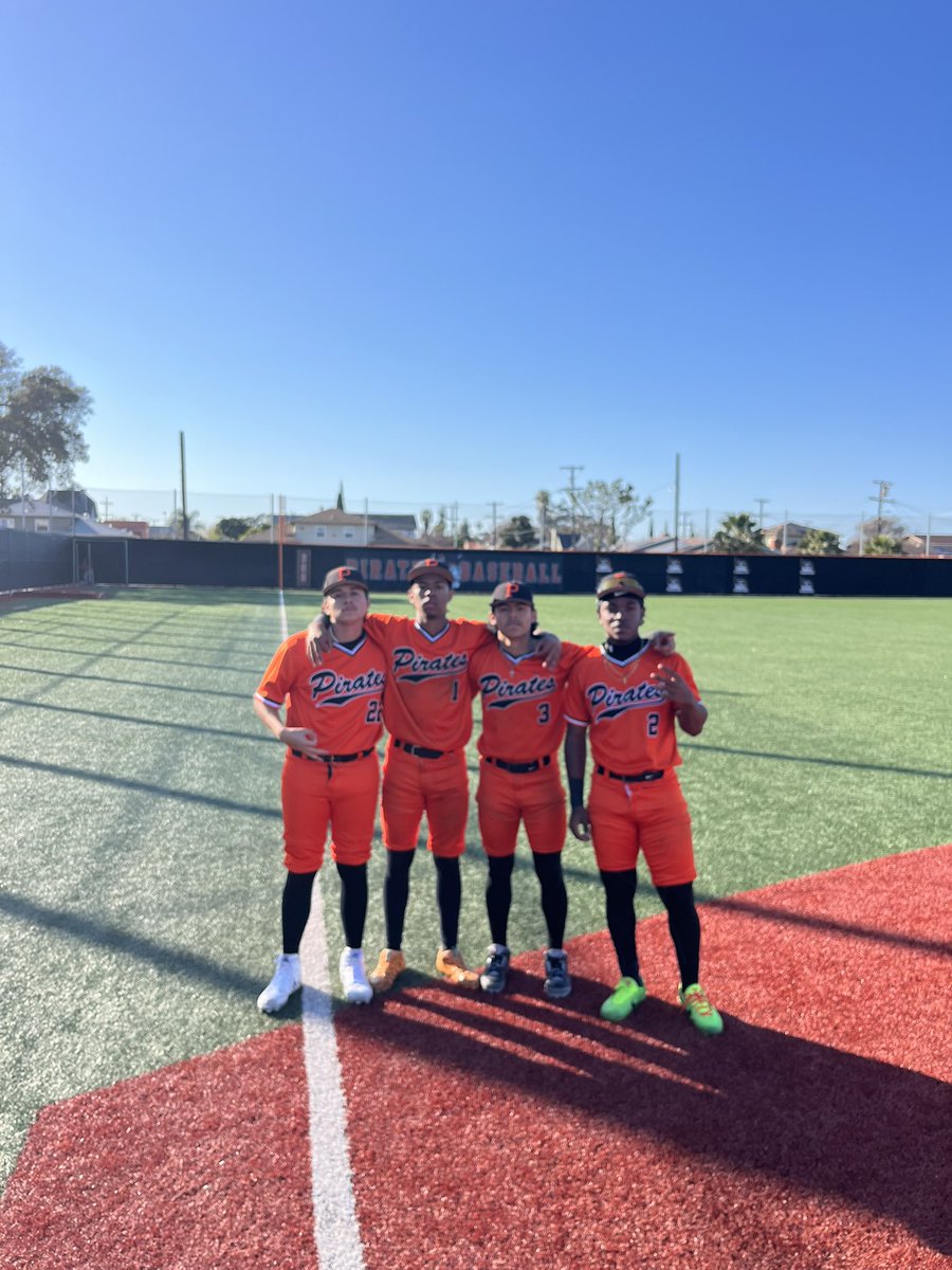 Super Proud of our pitchers today.  

Combined 1 hitter, 63% strikes, 3bb, 13 ks

Diego Deluna 4 inn, 1bb, 8ks

Mark Torres 1 inn, 1k 

Jj Robinson  1 inn, 3k

Jmarion Bella 1 inn, 1k, 2b