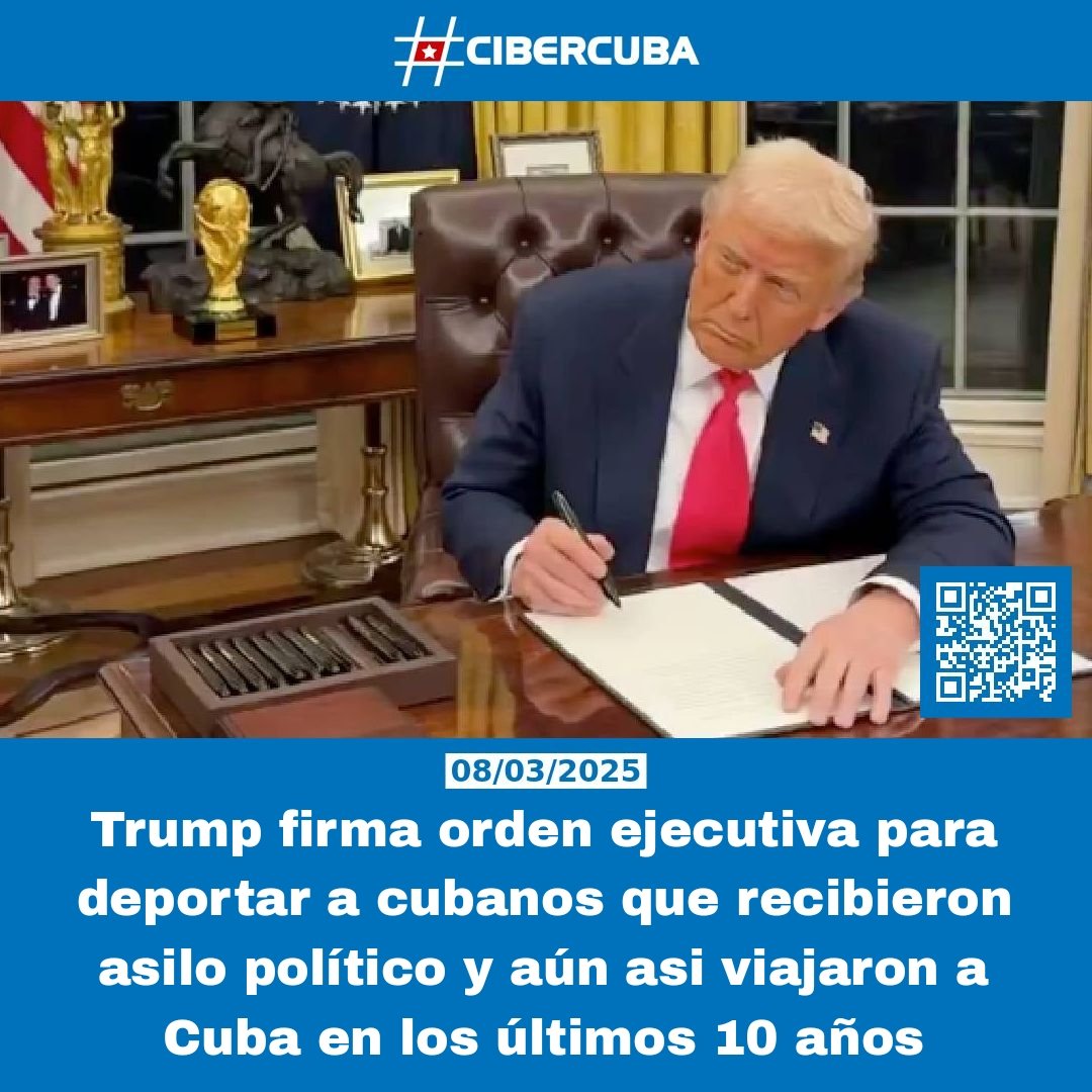 Trump firma orden ejecutiva para deportar a cubanos que recibieron asilo político y aún asi viajaron a Cuba en los últimos 10 años.