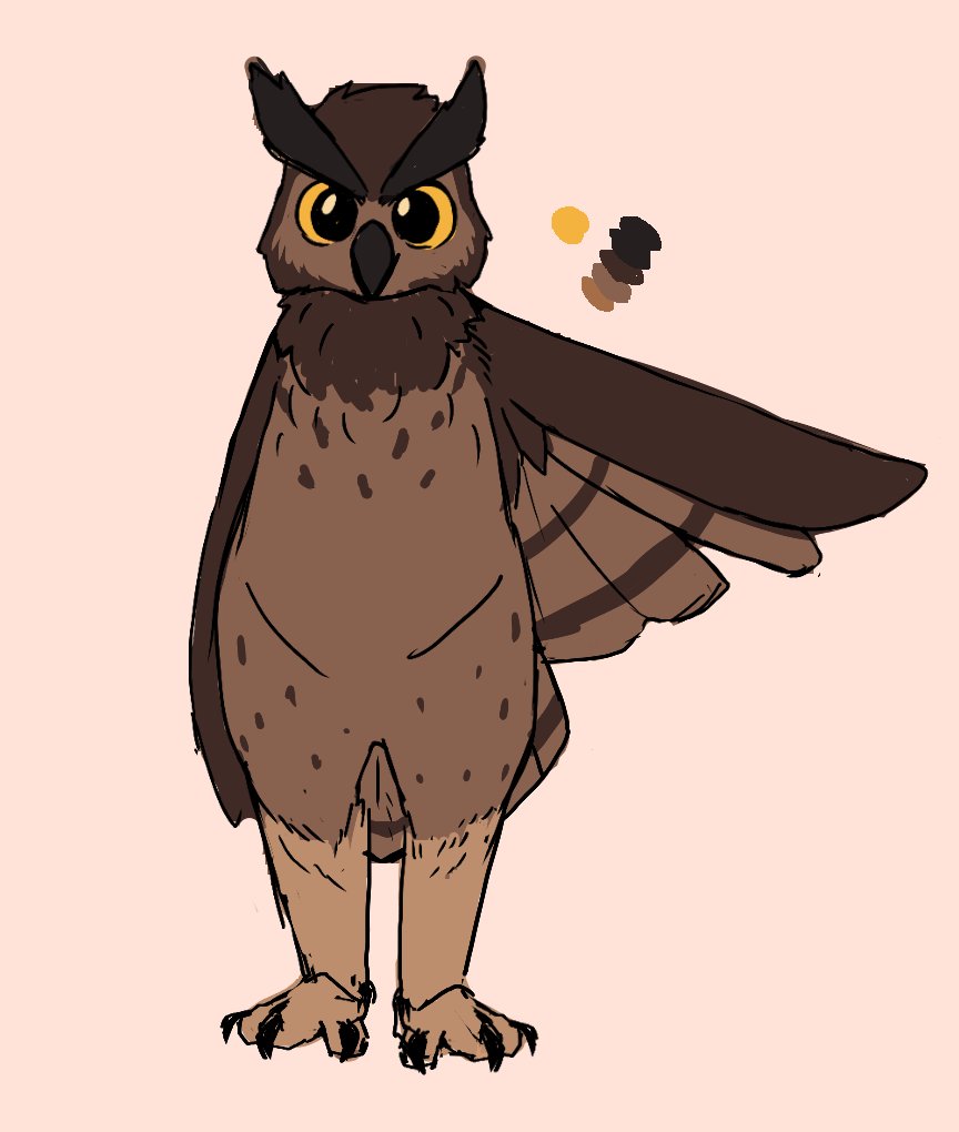 un nuevo diseño todo bonito de mi fursona creada por el <a href="/_AkiPanda/">Aki Red panda 🍂 Open commissions!</a> que dibuja SUPER lindo y ahora si que parece un🦉muchas gracias!!