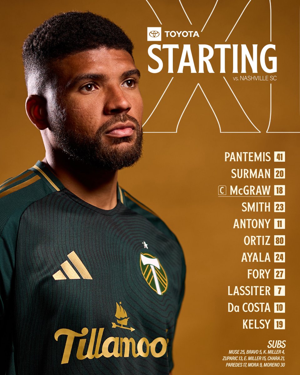Portland Timbers (@timbersfc) on Twitter photo Zac McGraw captains the side in tonight's Timbers Starting XI
Presented by <a href="/DriveToyota/">Drive Toyota</a> Zac McGraw captains the side in tonight's Timbers Starting XI
Presented by <a href="/DriveToyota/">Drive Toyota</a>