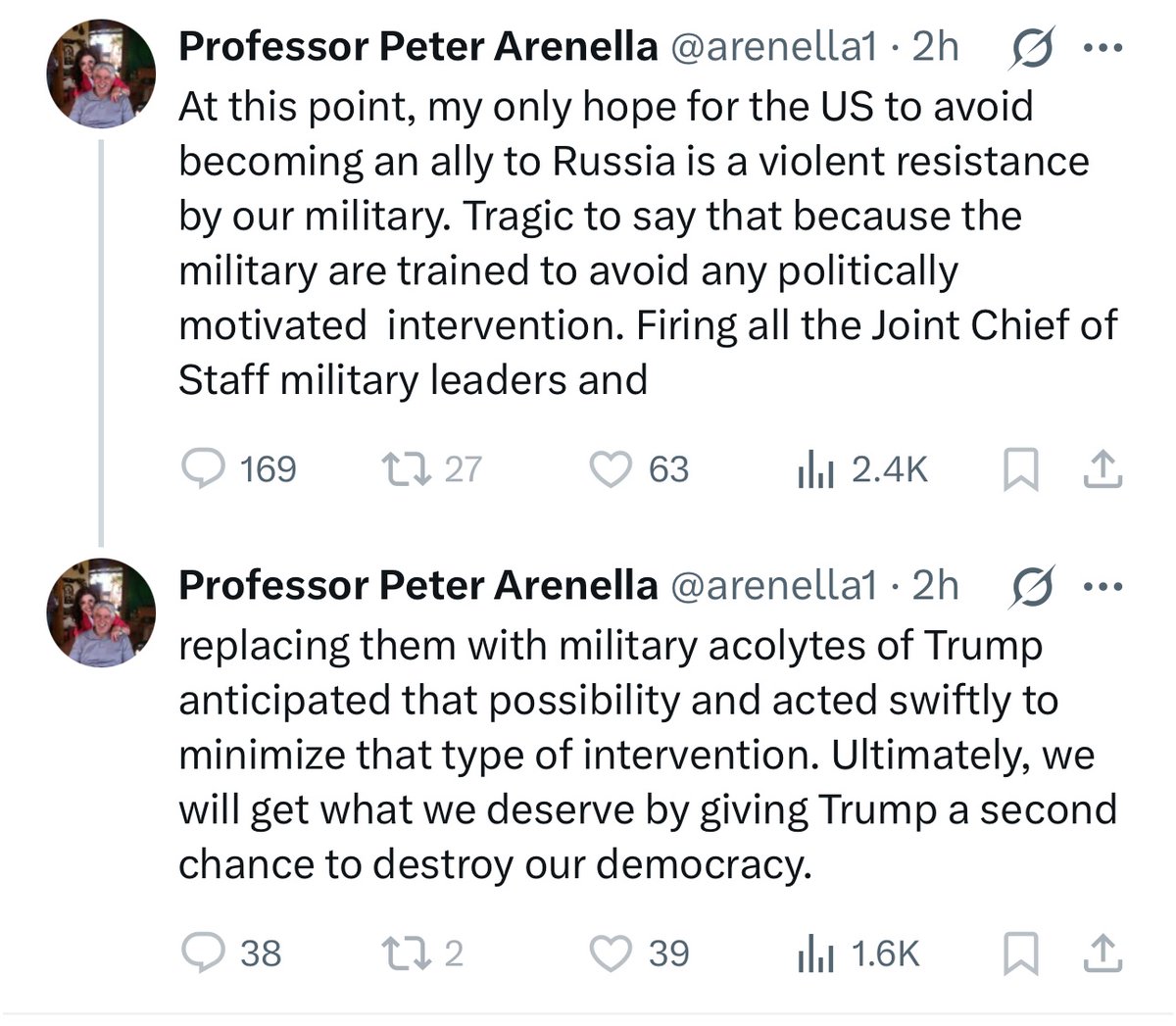 Gunther Eagleman™ (@gunthereagleman) on Twitter photo Hey <a href="/FBIDirectorKash/">FBI Director Kash Patel</a>, I would keep your eye on this “Professor of Law at UCLA”
He’s calling for a militant insurrection against the sitting President. Hey <a href="/FBIDirectorKash/">FBI Director Kash Patel</a>, I would keep your eye on this “Professor of Law at UCLA”
He’s calling for a militant insurrection against the sitting President.