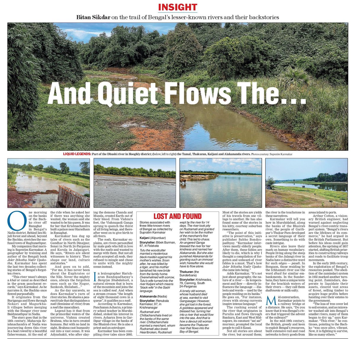 Telegraph Features (@ttfeaturez) on Twitter photo And Quiet Flows The…
<a href="/BitanSikdar/">Bitan Sikdar</a> on the trail of Bengal’s lesser-known rivers and their backstories
<a href="/ttindia/">The Telegraph</a> <a href="/SankarshanT/">Sankarshan Thakur</a> And Quiet Flows The…
<a href="/BitanSikdar/">Bitan Sikdar</a> on the trail of Bengal’s lesser-known rivers and their backstories
<a href="/ttindia/">The Telegraph</a> <a href="/SankarshanT/">Sankarshan Thakur</a>