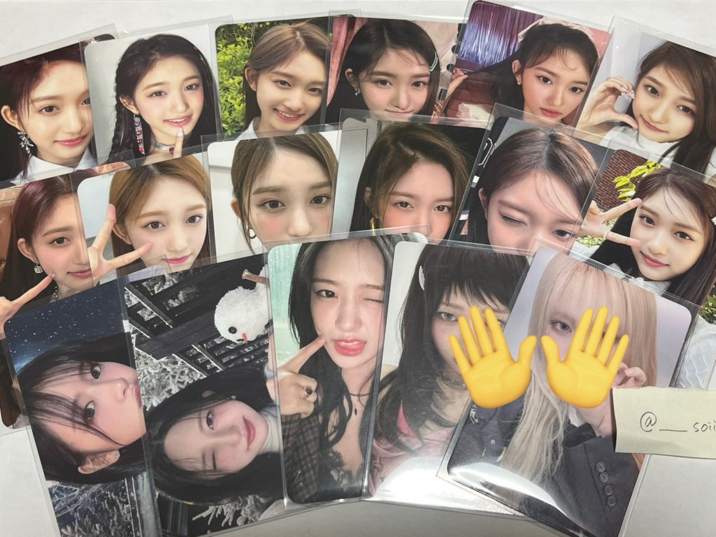 _____soii's tweet photo. IVEトレカ交換

譲　1、2枚目
求　studiochoom特典イソ
　　💖EMPATHY優先

郵送交換　同日発送
難しい場合♡のみ
お気軽にお声掛けください！

#IVE_EMPATHY #トレカ交換 https://t.co/jzHxBZD09A