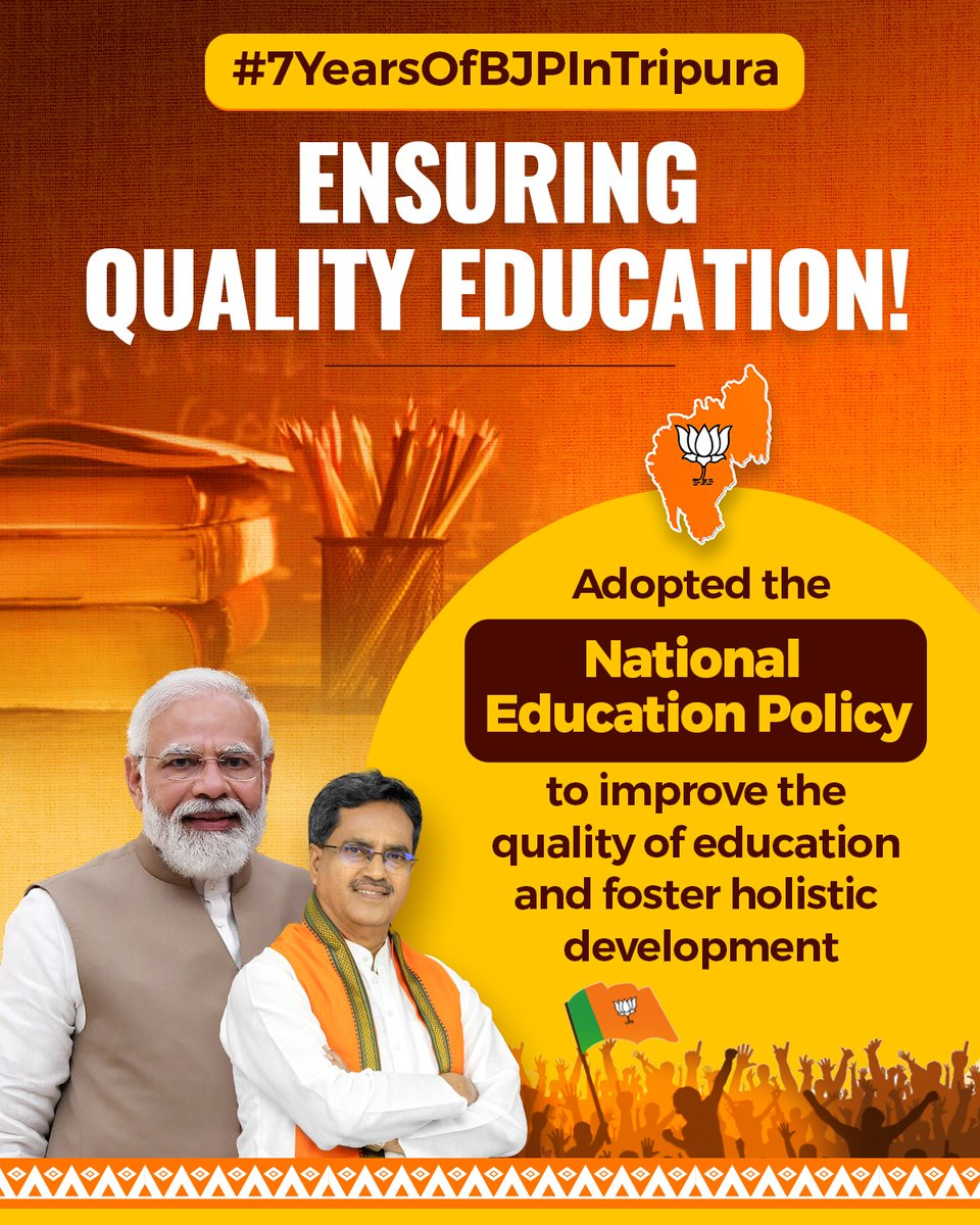 BJYMNABADAL's tweet photo. The BJP govt is shaping a brighter future for Tripura’s youth!
#7YearsOfBJPInTripura #ModiKaGuarantee #SabkaVikas https://t.co/twlWmCqKJF