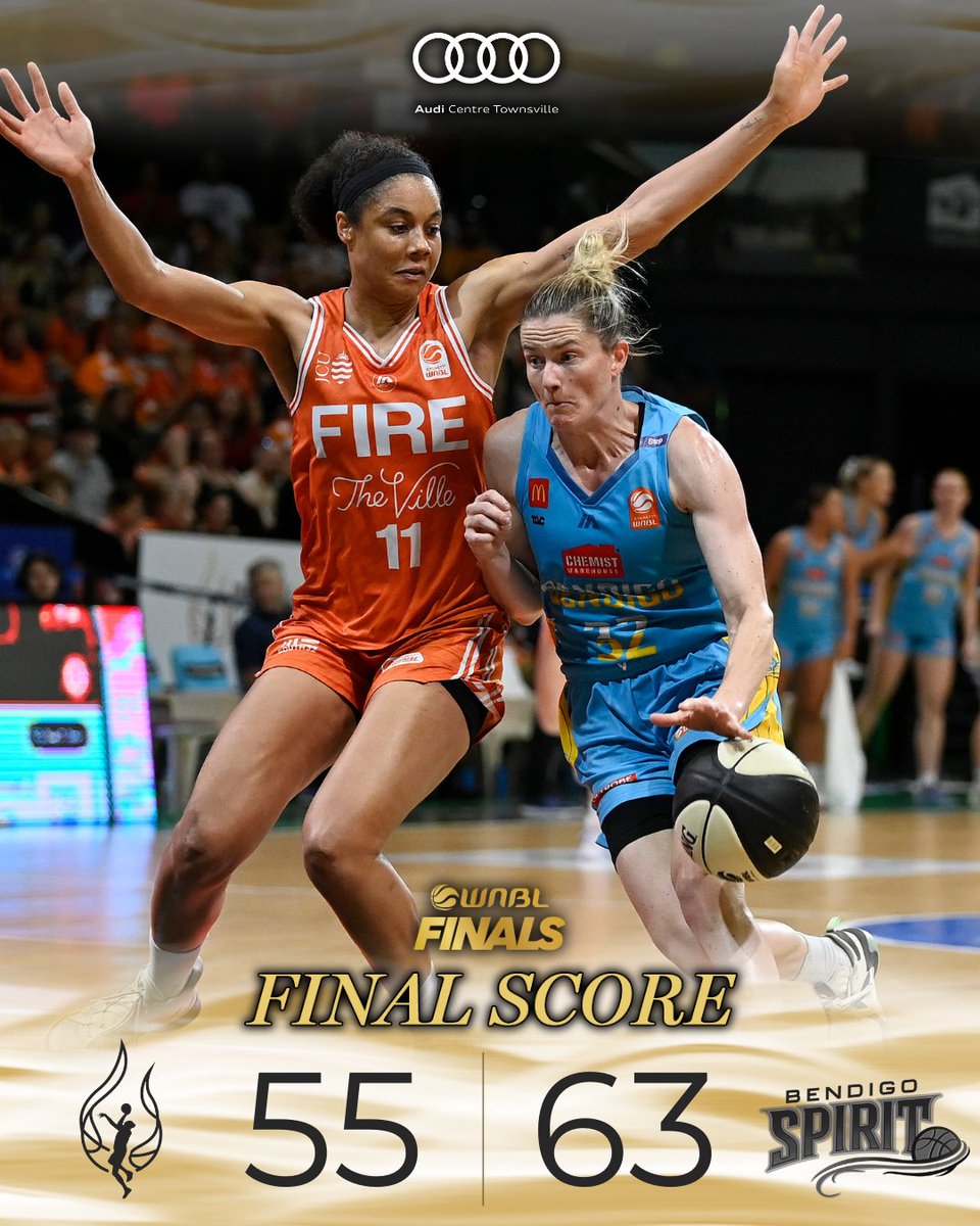 What. A. Battle. 🤯
Thank you to the 5,400 Fire Fans that absolutely rocked the Fire Pit today 🙌 We couldn't do it without you Orange Army 🧡🔥 Congratulations Bendigo Spirit on winning the WNBL Championship 🏀

#fireSZN #fireuptownsville #WNBLFinals