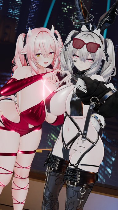 ハルシオンさんと指ハート合わせ! 