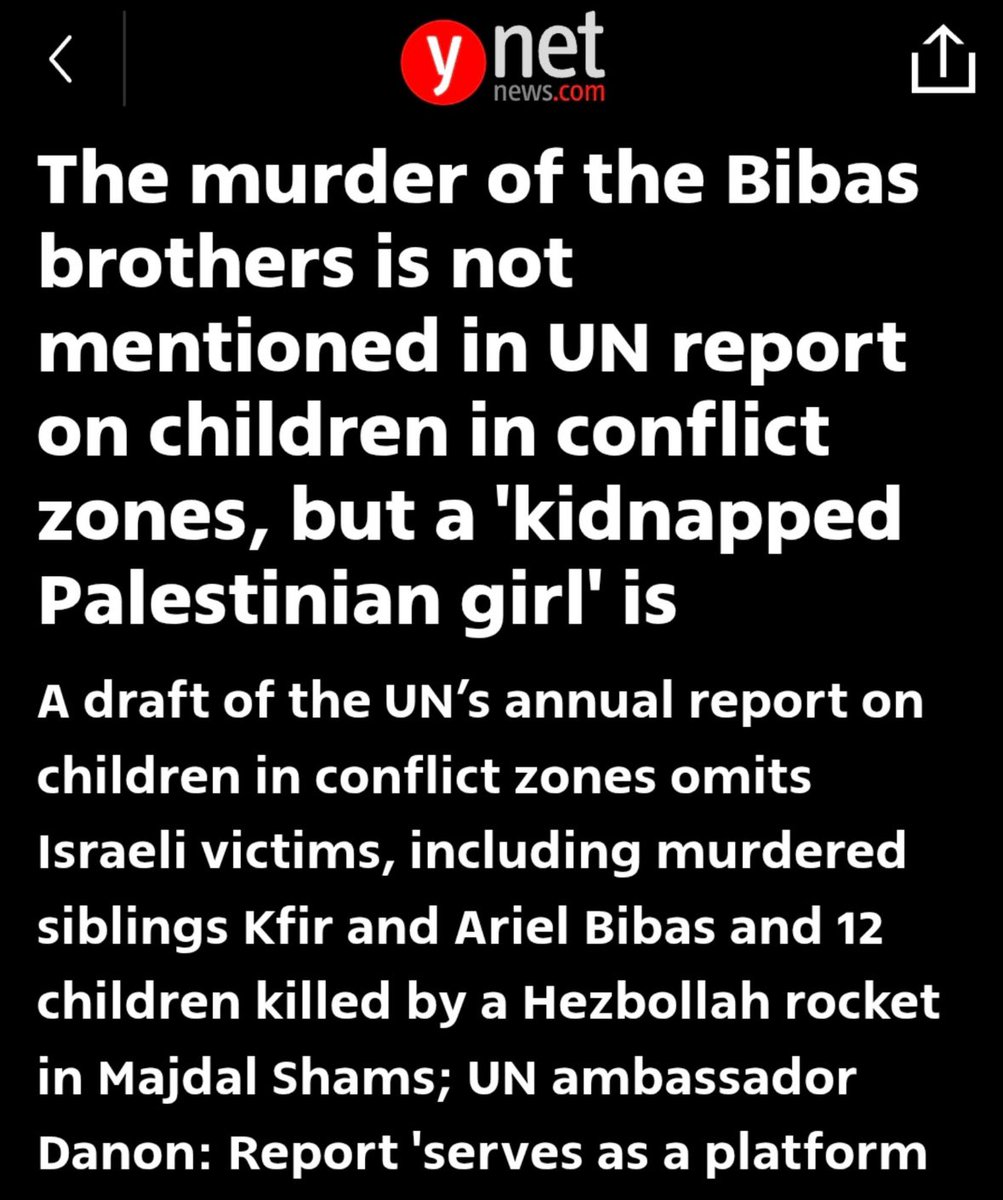 The UN has released a report on children in conflict zones that makes no mention of the monstrous murder of the Bibas children at the hands of Hamas.  None.    

The egregious erasure of Israeli victimhood is not accidental but intentional and ideological.  In the Anti-Zionist
