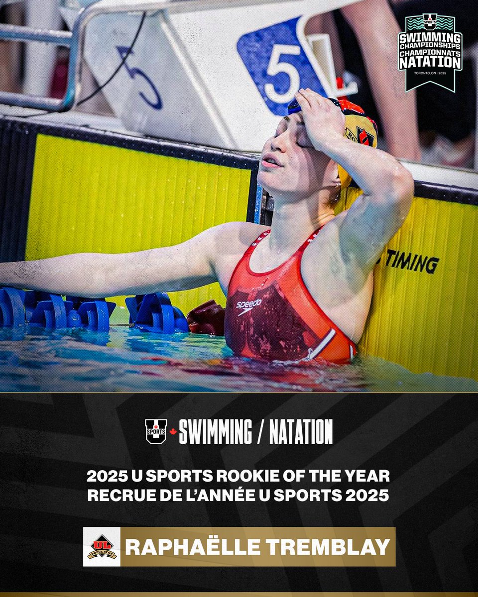 Raphaëlle Tremblay of the <a href="/rougeetor/">Rouge et Or</a>  wins the 2025 U SPORTS Women's Rookie of the Year Award!  

Raphaëlle Tremblay de la <a href="/rougeetor/">Rouge et Or</a>  est la débutante de l’année de U SPORTS 2025!  

#ChaseTheGlory | #ViserHaut