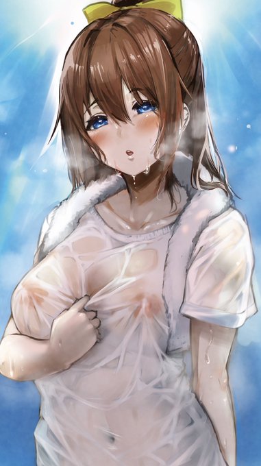 「いっぱい汗かいちゃいました...」 