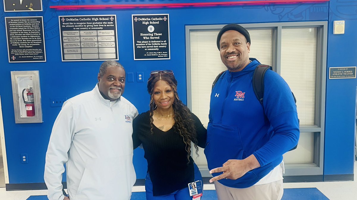 .The good guys and even better Coaches.—Coach Emmitt and  Coach Weathers always welcoming me with an open door!! Appreciate their hospitality 🏈🏈🏈<a href="/WCACSports/">Washington Catholic Athletic Conference</a> <a href="/DeMathaCatholic/">DeMatha Catholic High School</a>