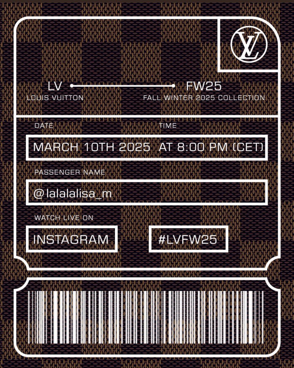 ขอคนพร้อมคนละ1รี+1เม้นพร้อมติดแท้ก 

#LISAxLOUISVUITTON 
#LISA #LVFW25
<a href="/LouisVuitton/">Louis Vuitton</a> <a href="/wearelloud/">LLOUD</a>