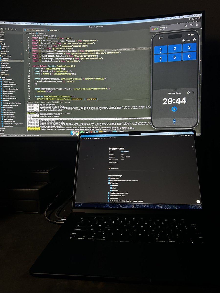 Metronome and practice timer feature done ✔️

What a stressful week but… ONWARDS!!!