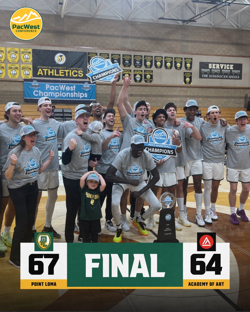 PLNU Sea Lions (@plnusealions) on Twitter photo π <a href="/plnubasketball/">Point Loma Basketball</a> completes <a href="/ThePacWest/">PacWest Conference</a> regular season and tournament double, defeating Academy of Art in the conference championship.
#GoSeaLions π <a href="/plnubasketball/">Point Loma Basketball</a> completes <a href="/ThePacWest/">PacWest Conference</a> regular season and tournament double, defeating Academy of Art in the conference championship.
#GoSeaLions