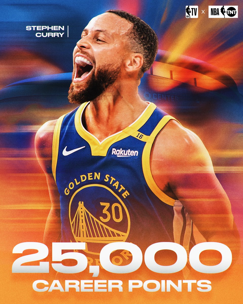 NBA on TNT (@nbaontnt) on Twitter photo 25,000 CAREER POINTS FOR STEPH 👏
<a href="/StephenCurry30/">Stephen Curry</a>'s legendary <a href="/warriors/">Golden State Warriors</a> career reaches another milestone! 25,000 CAREER POINTS FOR STEPH 👏
<a href="/StephenCurry30/">Stephen Curry</a>'s legendary <a href="/warriors/">Golden State Warriors</a> career reaches another milestone!