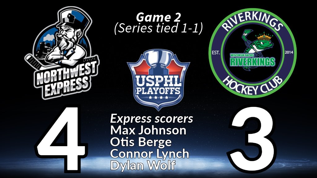 Northwest Express take Game 2 in overtime 4-3 over Wisconsin Rapids RiverKings
usphlpremier.com/stats/game-cen…