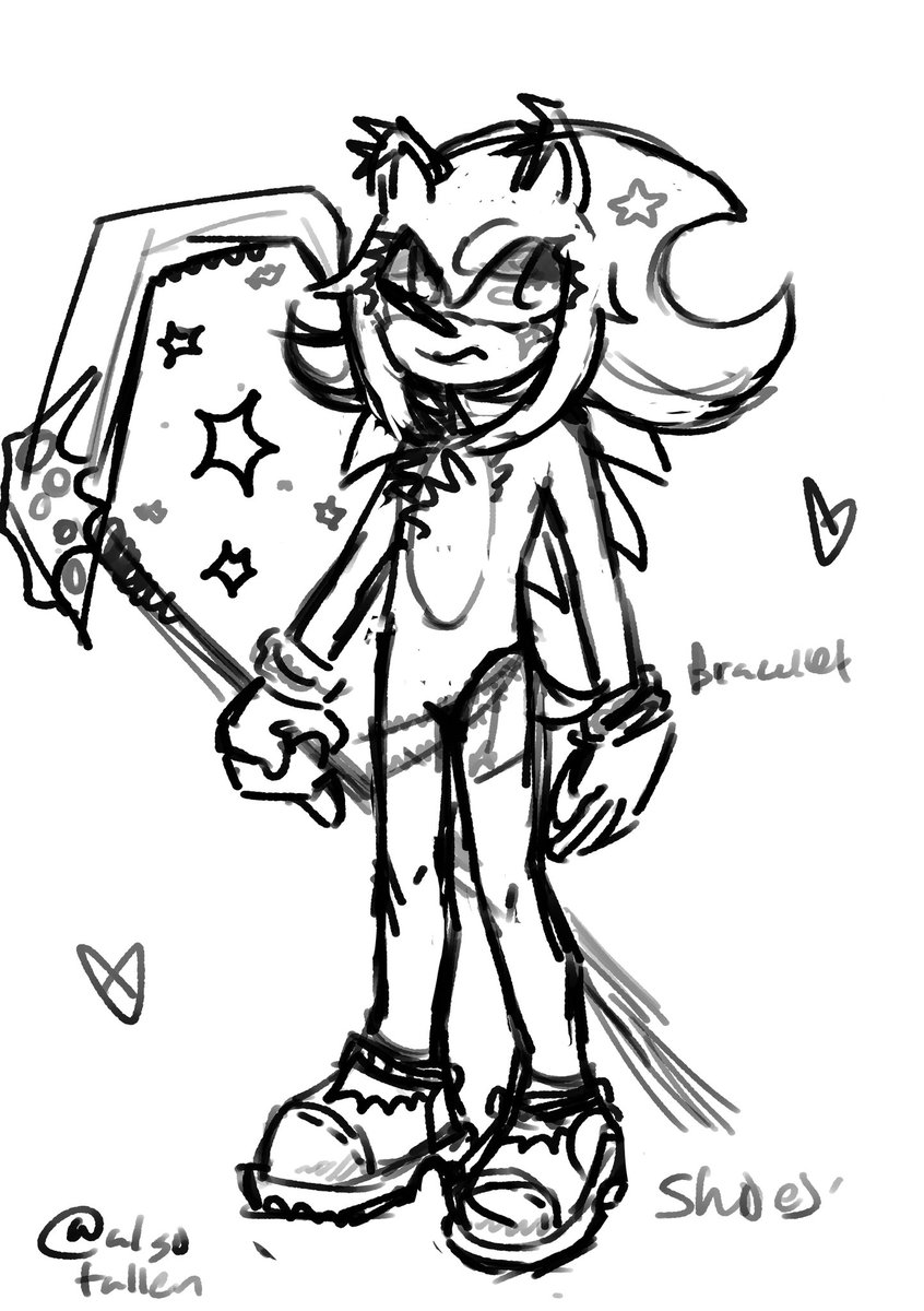 alsofallen's tweet image. Sona wip &amp;lt;3
I've drawn her so many times I can't stop 😭
#oc #sonic