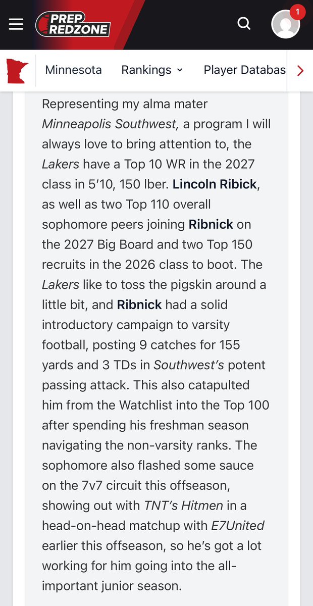 Lincoln Ribnick ‘27 (@lincolnribnick1) on Twitter photo Scouting report from <a href="/OJW_Scouting/">PrepRedzone Oliver</a> <a href="/PrepRedzoneMN/">Prep Redzone Minnesota</a> 📈📈📈Thank you🙏🏽
<a href="/TNTACADEMY1/">TNTACADEMYSP</a> <a href="/QuadriBusari/">Coach Q</a> Scouting report from <a href="/OJW_Scouting/">PrepRedzone Oliver</a> <a href="/PrepRedzoneMN/">Prep Redzone Minnesota</a> 📈📈📈Thank you🙏🏽
<a href="/TNTACADEMY1/">TNTACADEMYSP</a> <a href="/QuadriBusari/">Coach Q</a>
