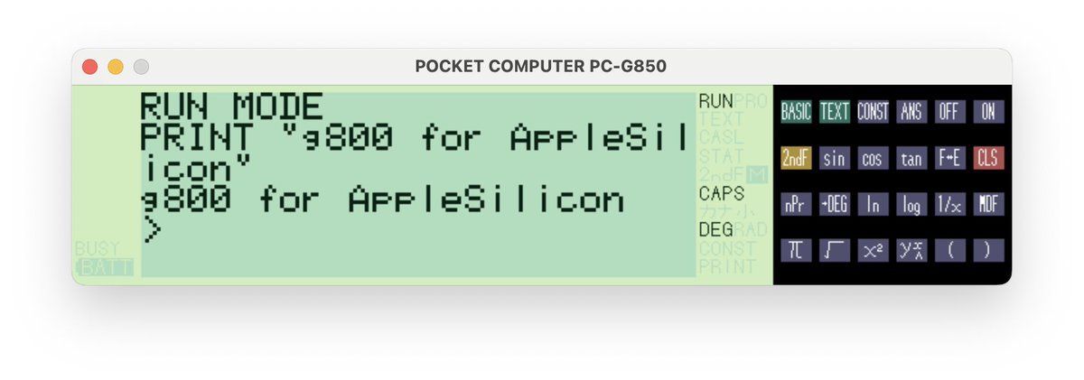 yswgt879's tweet image. とよしまさん（@toyoshim）のご教示により、PC-G850エミュレータ（g800）が、Apple Silicon Macから、見事にコンパイル・動作できるようになりました❗️
手順は次の通りです。
（次のポストに続きます）