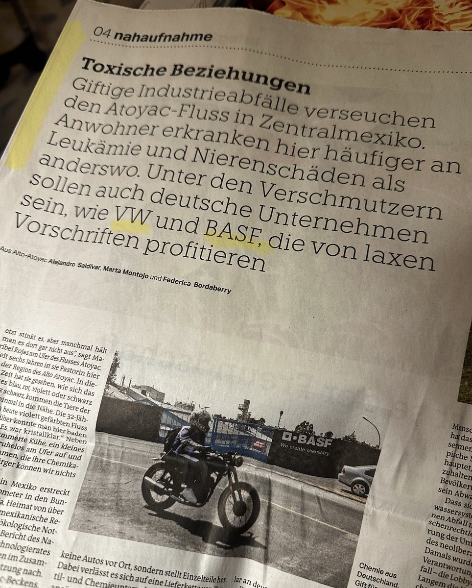 Es hört nie auf. IG-Farben-Nachfolgerin #BASF vergiftet offensichtlich den #Ayotac Fluss in Zentralmexiko. Folgen unter anderem: Leukämie, Nierenschäden, verseuchtes Wasser. Sie wissen, was sie tun. Wenn es um ihren Profit geht zählen Mensch und Natur nichts.