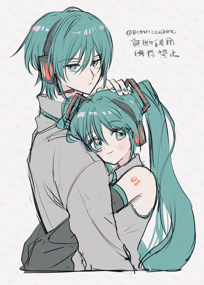 初音ミク 「クオミク再掲 」|飴沢//いちごイチエ🍼ヤンデレめる子連載中🌈🍭のイラスト