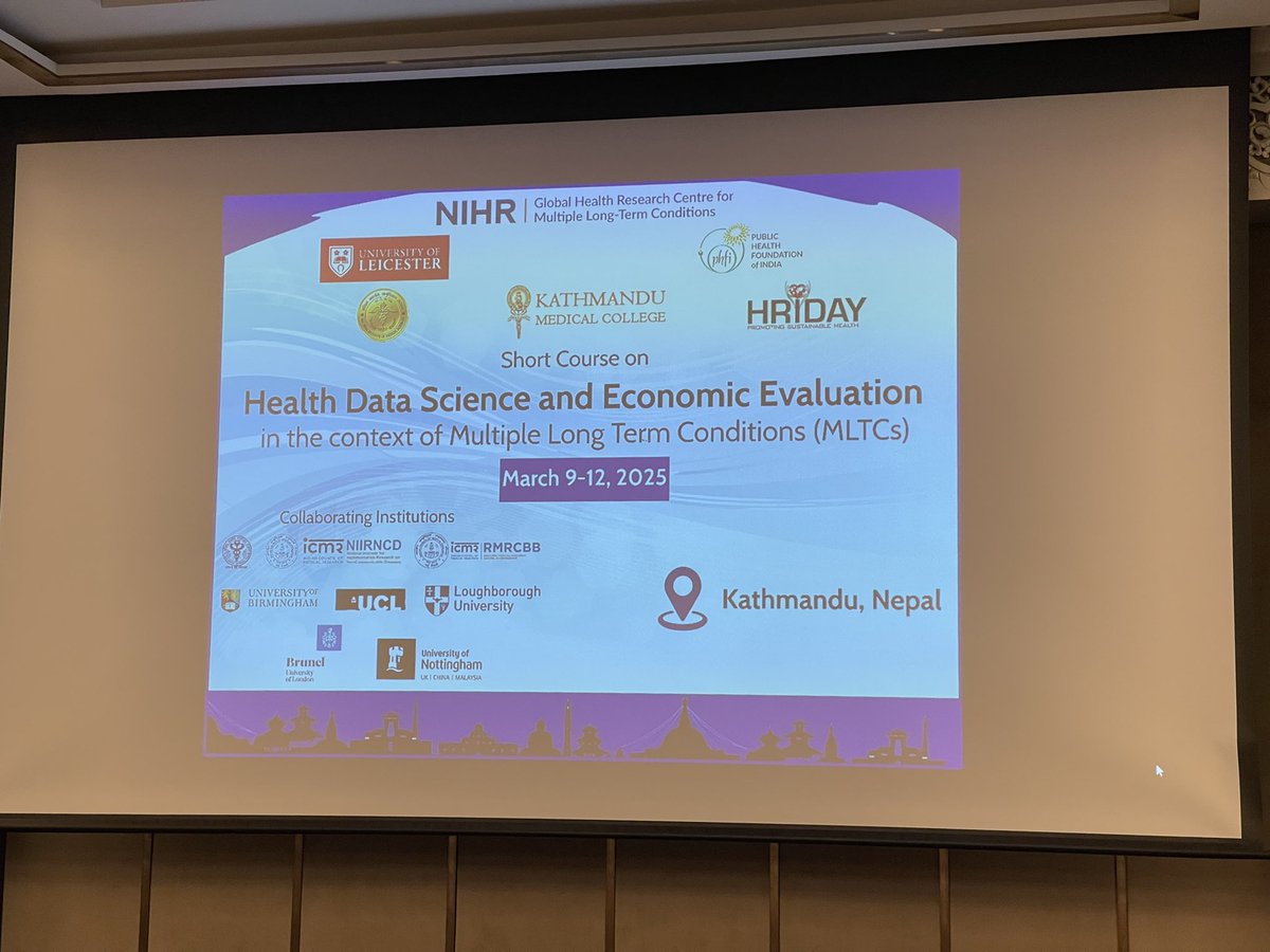 After an amazing 4 days in New Delhi, where we connected, learned, &amp; grew together, we’re now in Kathmandu, Nepal for our short courses on Health #DataScience and #EconomicEvaluation all in the context of tackling Multiple Long-Term Conditions. #HealthEconomics #multimorbidity