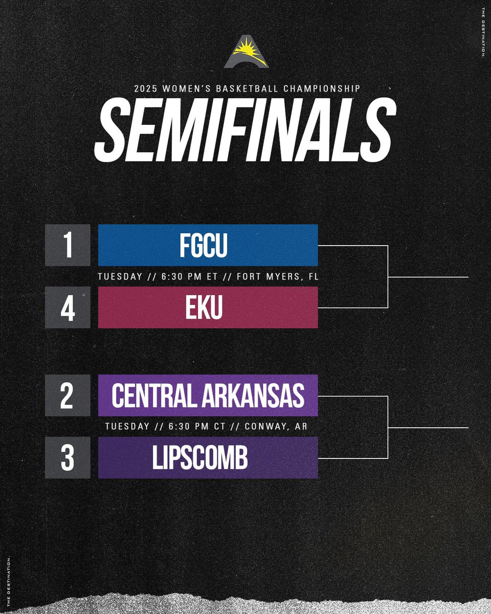 Semifinals are set 🏆

Tune in Tuesday night for more #ASUNWBB action!
