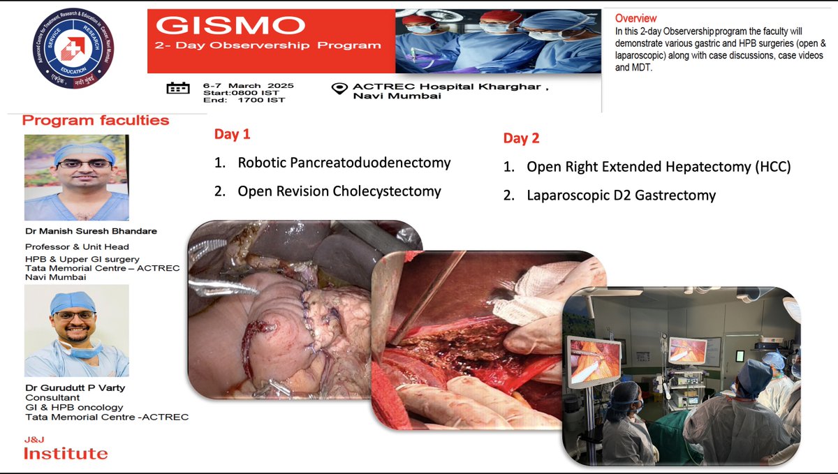 HPB&UGI_ACTREC_TMC (@hpb_ugi_actrec) on Twitter photo Had exciting two days of GISMO observership program organised by JNJ <a href="/ACTREC_TMC/">ACTREC-TMC</a>
Surgical demontrations and case discussions.
<a href="/Manishbhandare4/">Manish S Bhandare</a> <a href="/DrGuruduttVarty/">Gurudutt P. Varty</a> Had exciting two days of GISMO observership program organised by JNJ <a href="/ACTREC_TMC/">ACTREC-TMC</a>
Surgical demontrations and case discussions.
<a href="/Manishbhandare4/">Manish S Bhandare</a> <a href="/DrGuruduttVarty/">Gurudutt P. Varty</a>