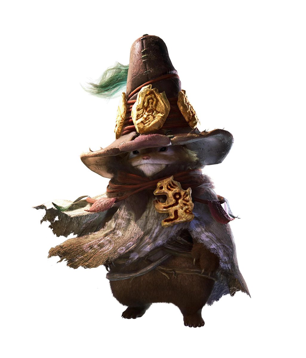 We NEED an event quest called "I Struggle, Ergo, I am" where we fight some crazy overpowered monster, and the reward is layered armor for our Palico that looks like Rove's hat and cloak