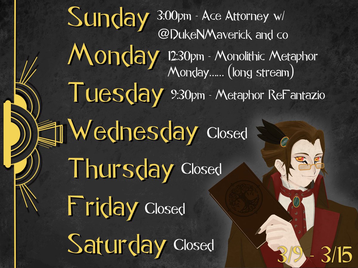 Grey_Codex's tweet image. For the upcoming week!