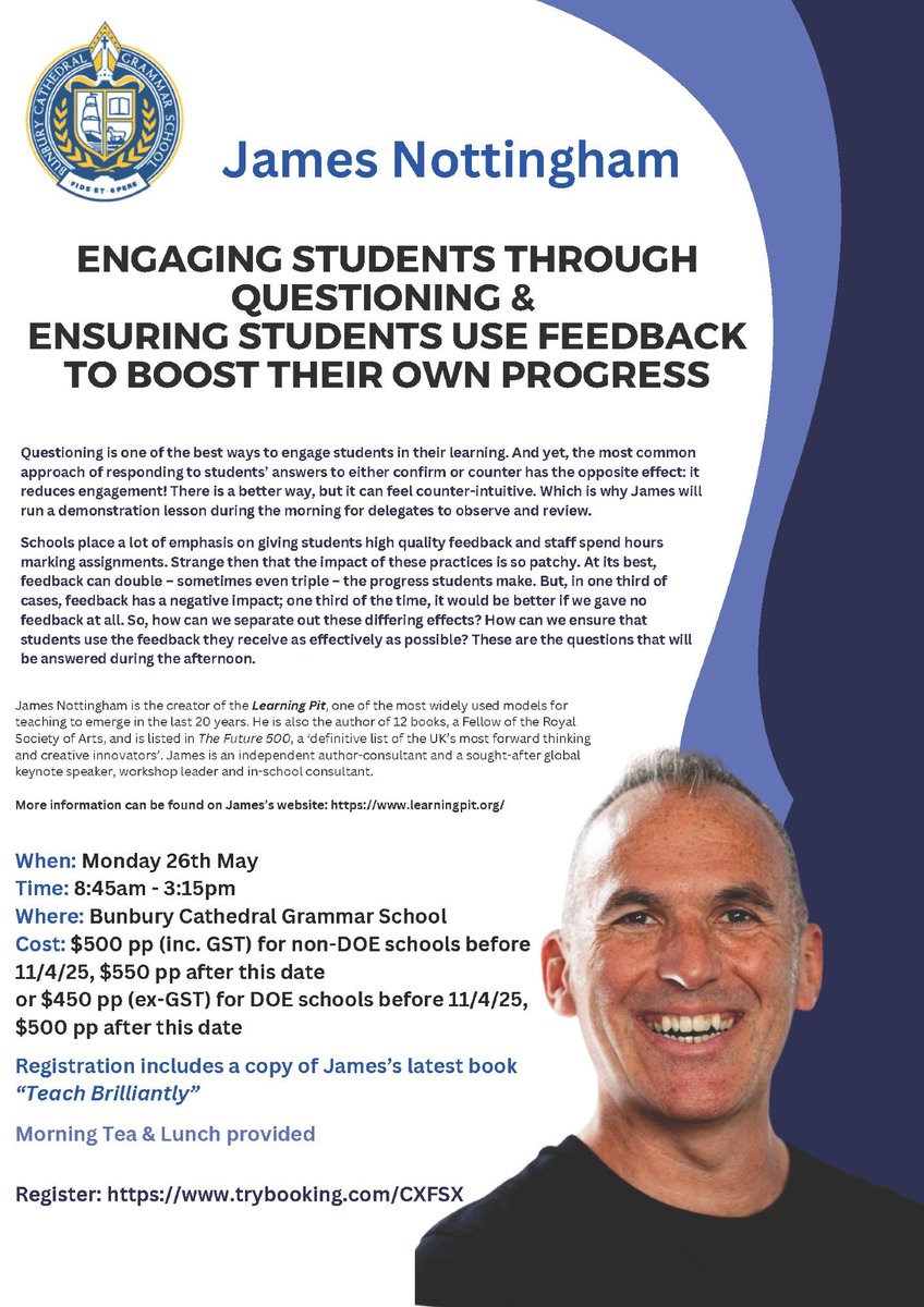 APIS - Association for Philosophy in Schools inc. (@apisinc) on Twitter photo Don't miss out on seeing James Nottingham in WA in May 2025 :) He will be presenting two outstanding workshops here. See the flyers for how to register. Don't miss out on seeing James Nottingham in WA in May 2025 :) He will be presenting two outstanding workshops here. See the flyers for how to register.