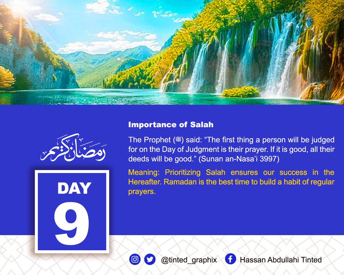tinted_graphix's tweet image. The Importance of Salah
#RamadanMubarak 
Day 9