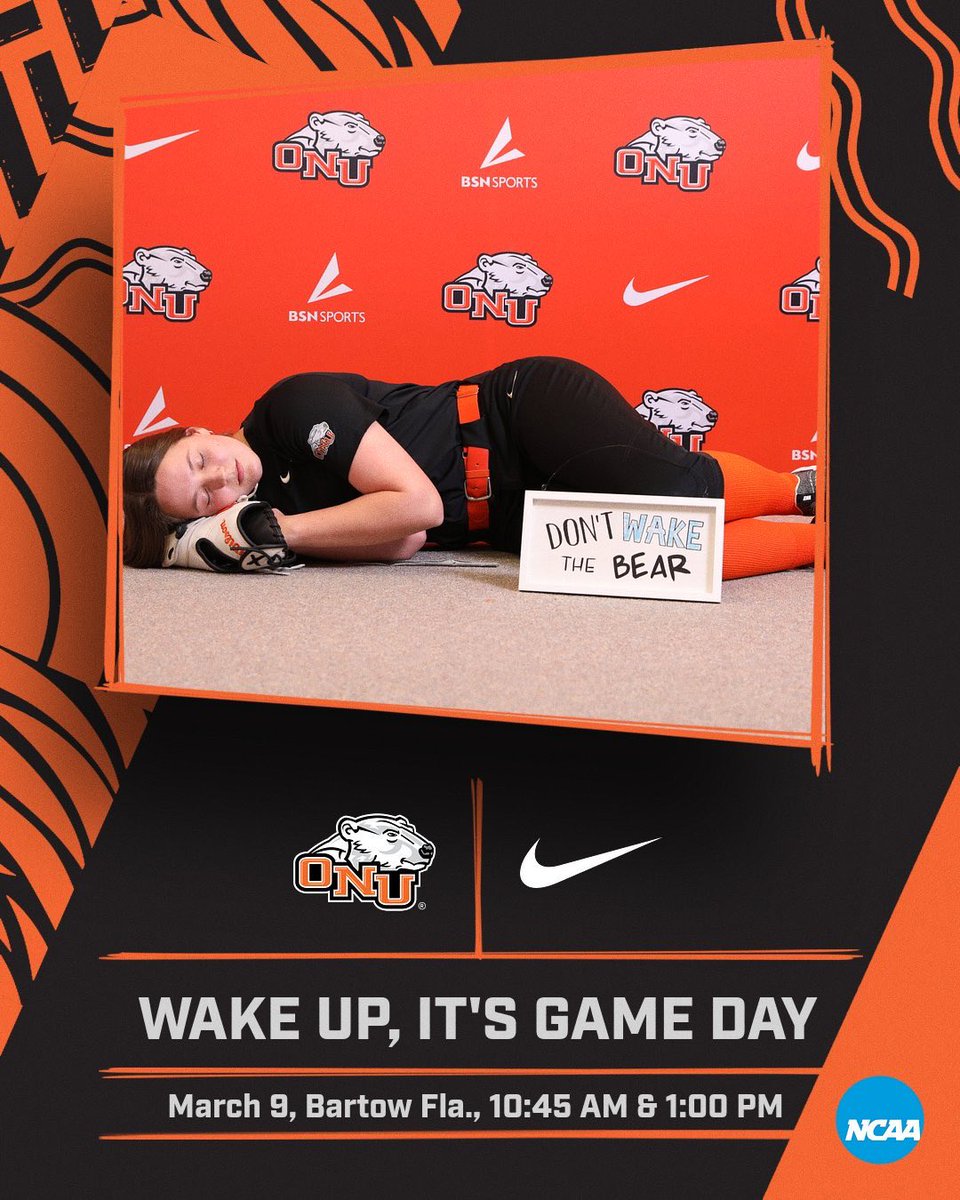 ONUSoftball's tweet image. GET UP BEARS‼️ It’s GAMEDAY in Florida😎☀️🌴