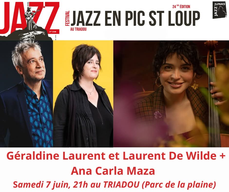 Quelle belle soirée encore à #jazzenpicsaintloup #GéraldineLaurent <a href="/laurentdewilde/">laurent dewilde</a> <a href="/AnaCarlaMaza/">Ana Carla Maza</a> 
On va se regaler !
jazzajunas.fr 
<a href="/GPSL_Tourisme/">GRAND PIC SAINT-LOUP TOURISME</a> <a href="/iciherault/">ici Hérault</a> <a href="/RadioClapas/">Radio Clapas</a> <a href="/Spedidam/">SPEDIDAM</a> <a href="/Jazz_Club/">Jazz France Musique</a> <a href="/JazzRadio/">Jazz Radio</a>
