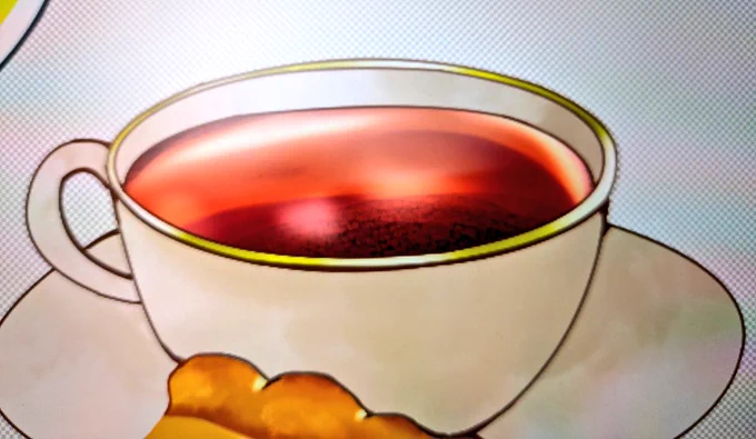 紅茶とケーキが良い感じに描けた。 