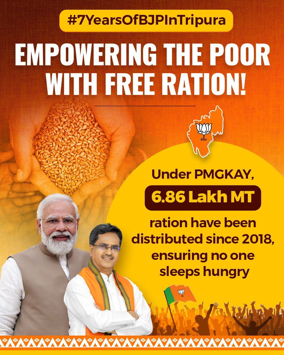 hmuakabjp's tweet photo. The BJP Government is ensuring no one sleeps hungry in Tripura!
#7YearsOfBJPInTripura #ModiKaGuarantee #GaribKalyan #BJPTripura https://t.co/BIvuTCzhOD