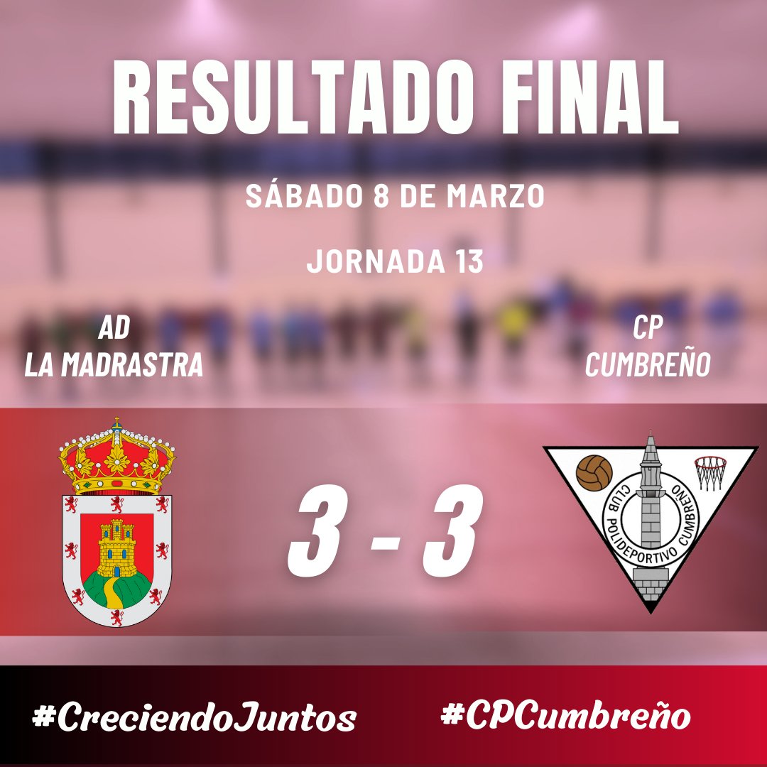 Final!!
AD La Madrastra: 3
CP Cumbreño: 3

#12y3Cumbreño #CreciendoJuntos